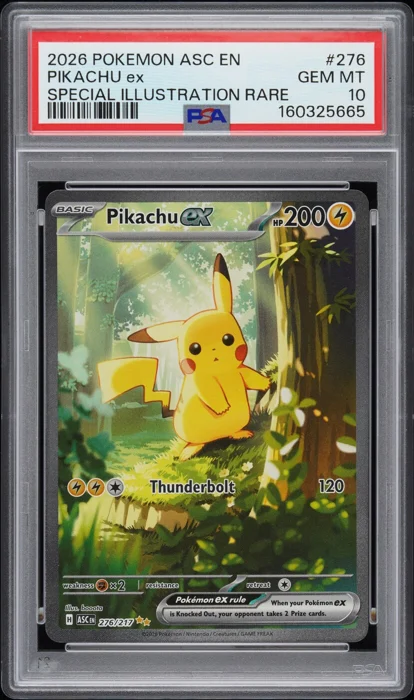 Resultado PSA 10 de la misma carta, scan del slab
